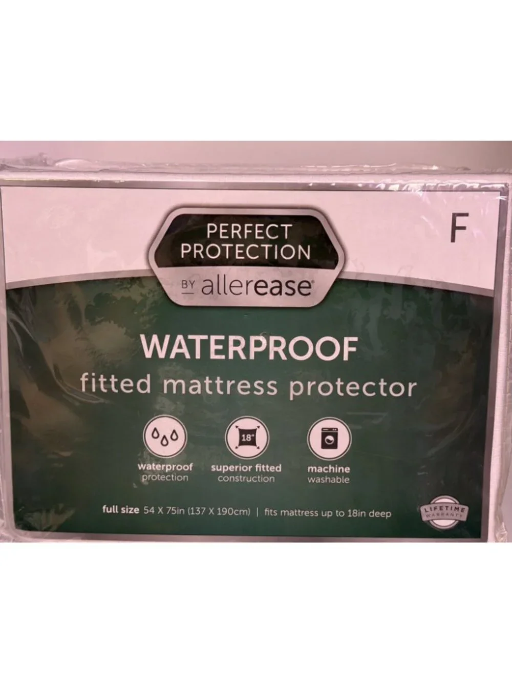 AllerEase Full Size Perfect Waterproof Fitted Mattress Protector New
